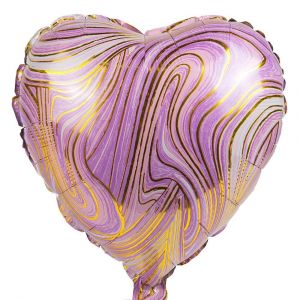 Nafukovací foliový balonek Srdce 35x33cm - 1ks - Fialový